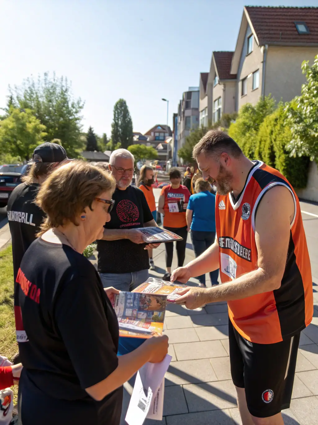Image of BCM BASKET CLUB MEHUNOIS members participating in a community outreach event, promoting basketball and healthy lifestyles.